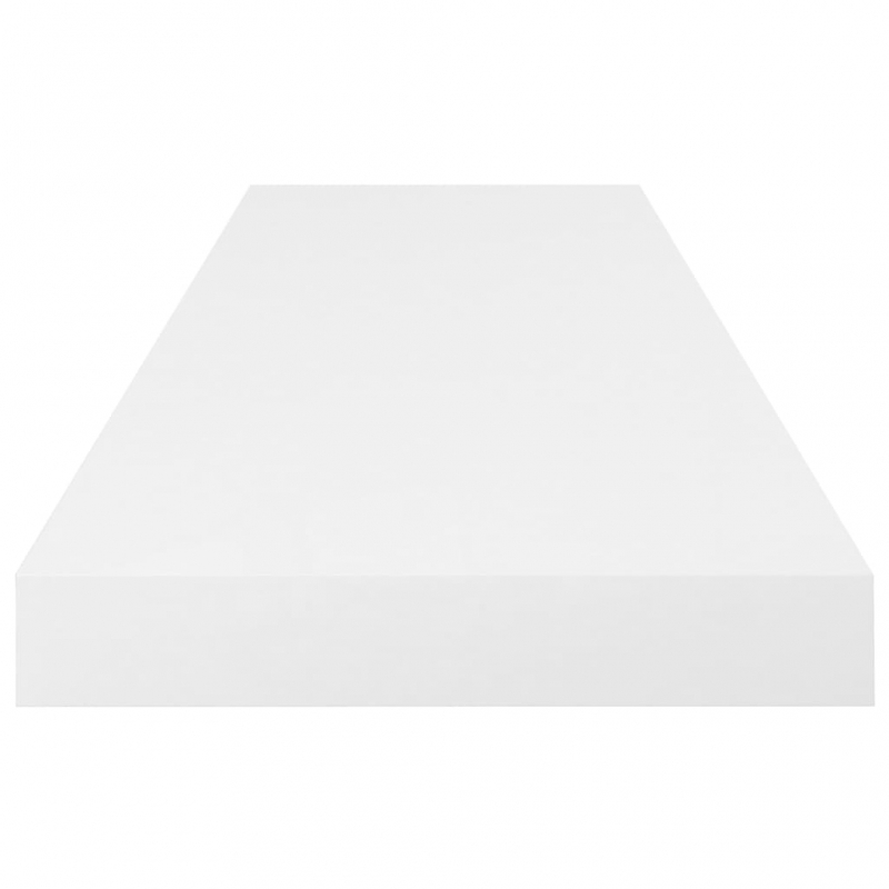 Schweberegale 2 Stk. Hochglanz-Weiß 80x23,5x3,8 cm MDF