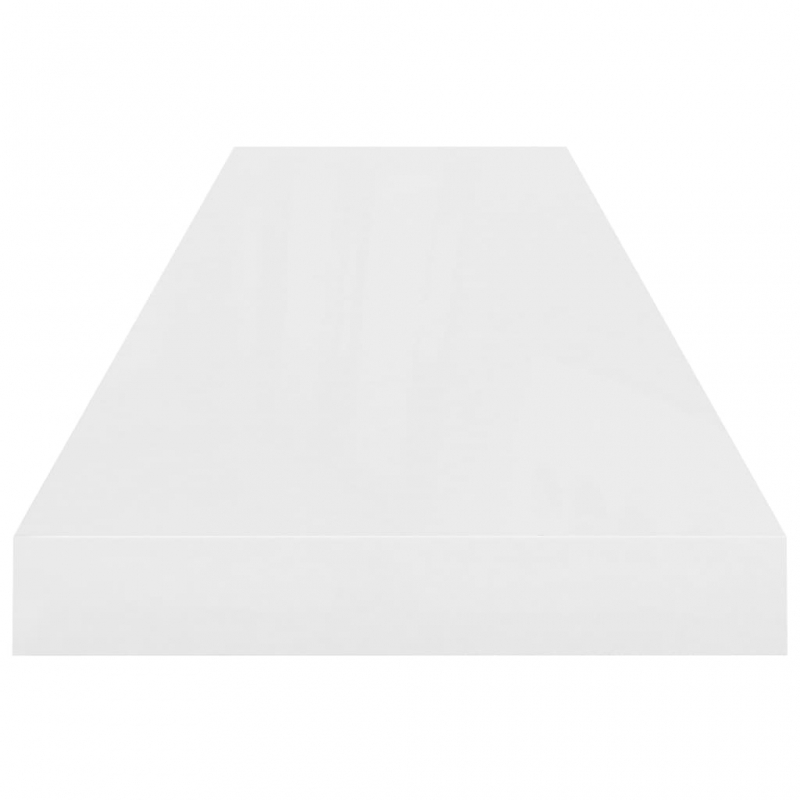 Schweberegale 2 Stk. Hochglanz-Weiß 90x23,5x3,8 cm MDF