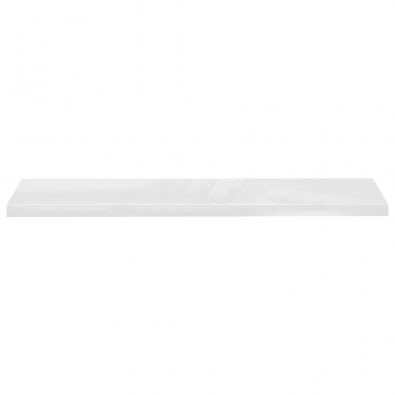 Schweberegale 2 Stk. Hochglanz-Weiß 120x23,5x3,8 cm MDF