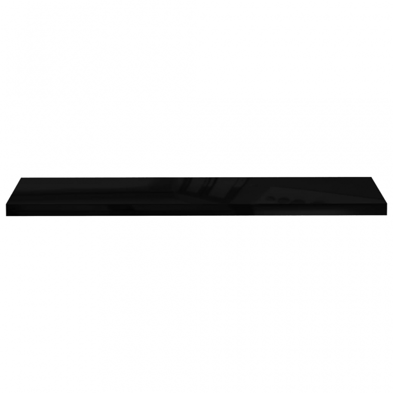 Schweberegale 2 Stk. Hochglanz-Schwarz 120x23,5x3,8 cm MDF