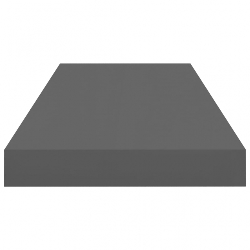 Schweberegale 2 Stk. Hochglanz-Grau 60x23,5x3,8 cm MDF