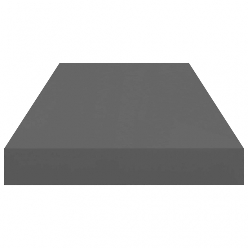 Schweberegale 4 Stk. Hochglanz-Grau 60x23,5x3,8 cm MDF