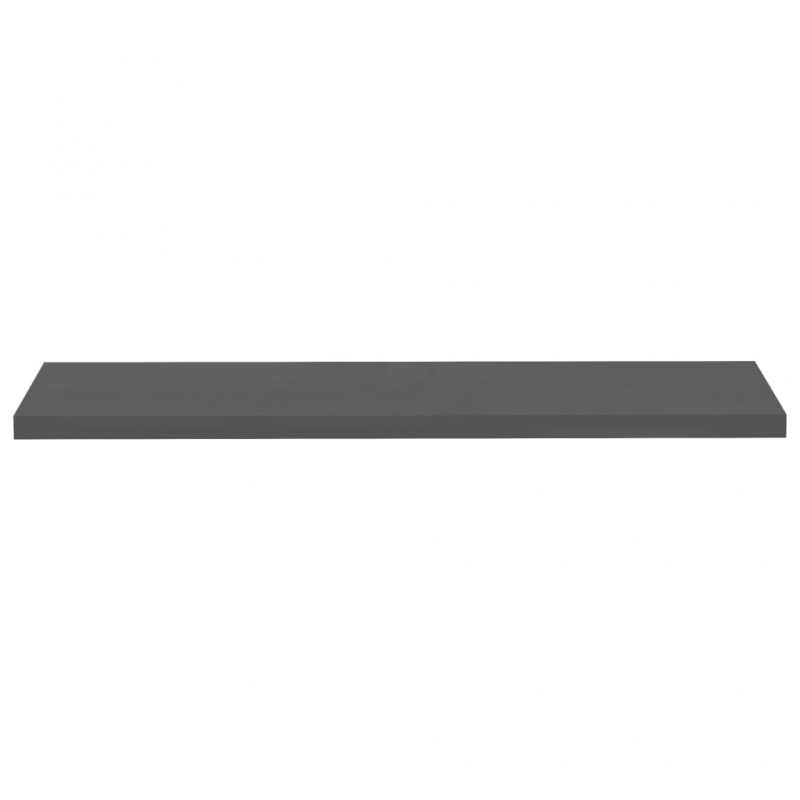 Schweberegale 2 Stk. Hochglanz-Grau 120x23,5x3,8 cm MDF