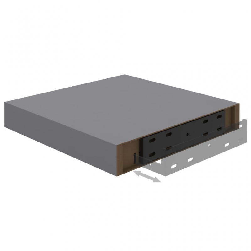 Schweberegal Grau 23x23,5x3,8 cm MDF