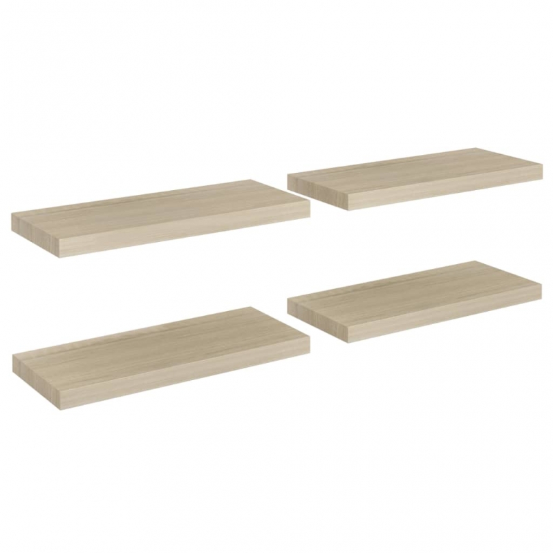 Schwebende Wandregale 4 Stk. Eichefarben 60x23,5x3,8cm MDF