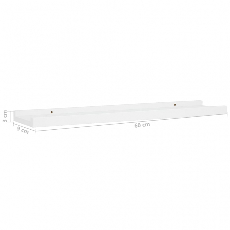 Bilderleisten 2 Stk. Weiß 60x9x3 cm MDF