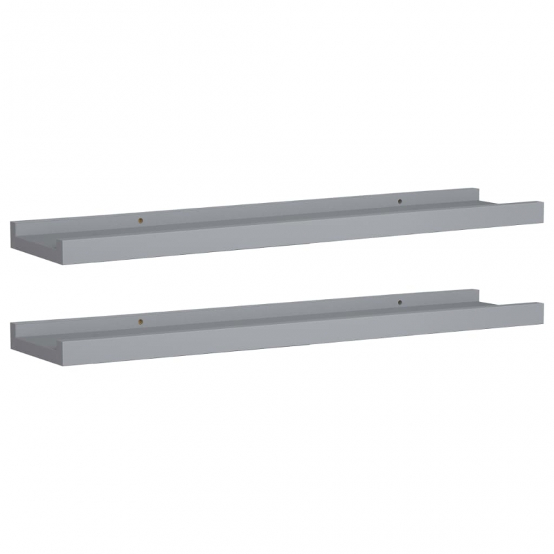 Bilderleisten 2 Stk. Grau 60x9x3 cm MDF