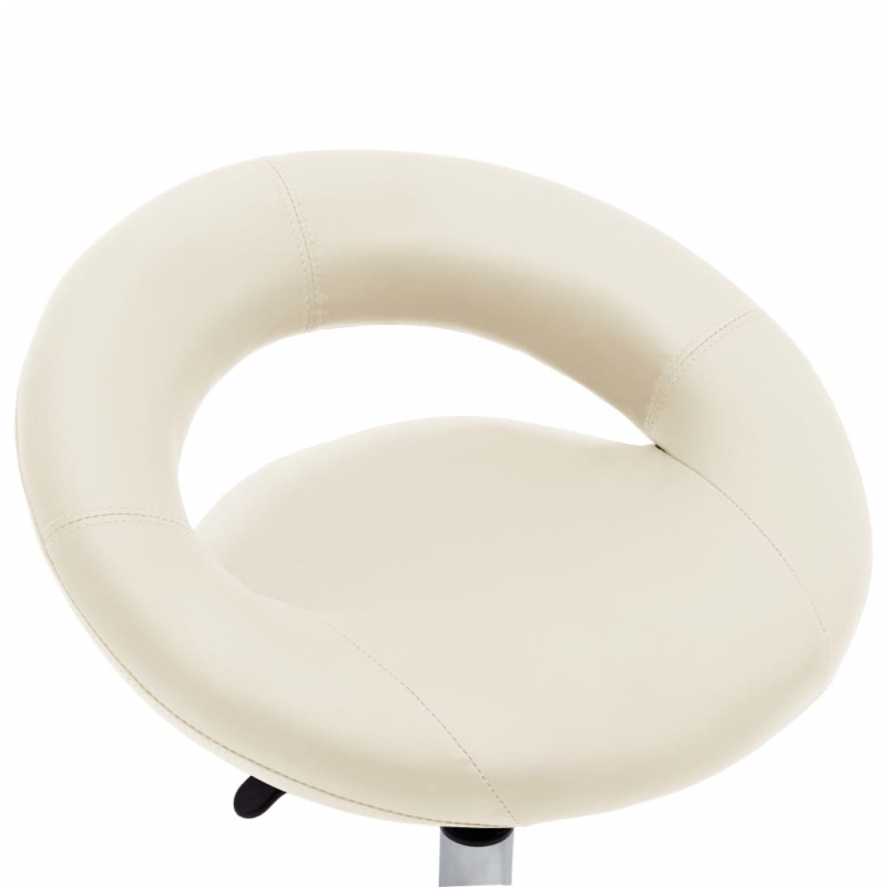 Arbeitshocker auf Rollen Creme Kunstleder