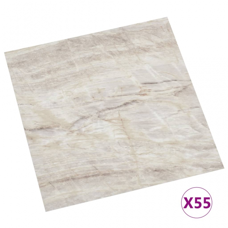 PVC-Fliesen Selbstklebend 55 Stk. 5,11 m² Beige