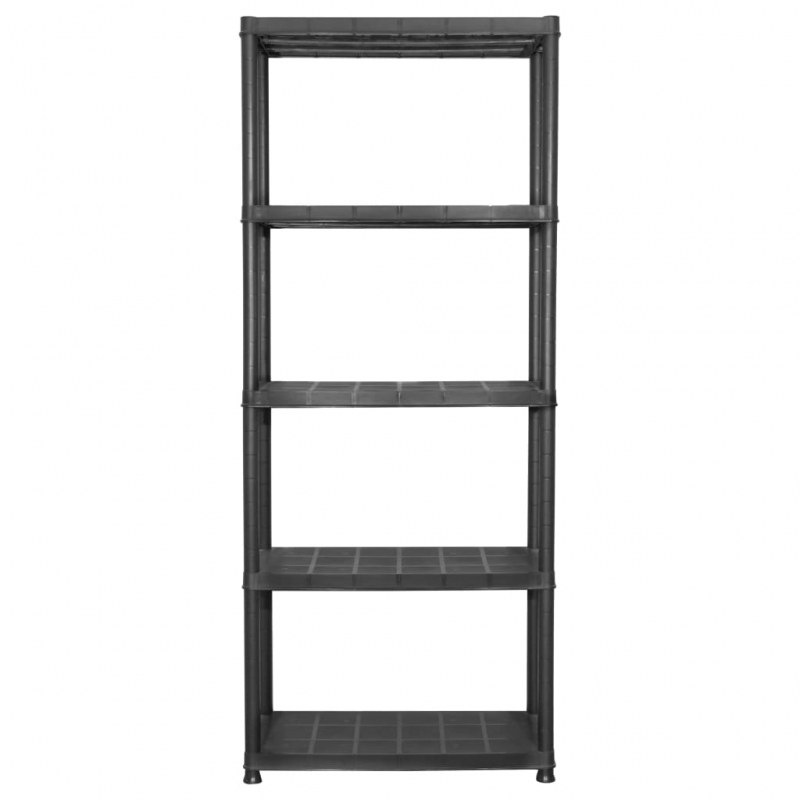 Lagerregal 5-Tier Schwarz 71x38x170 cm Kunststoff