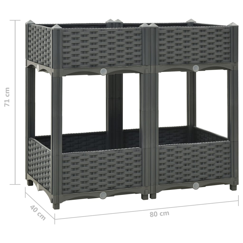Hochbeet 80x40x71 cm Polypropylen