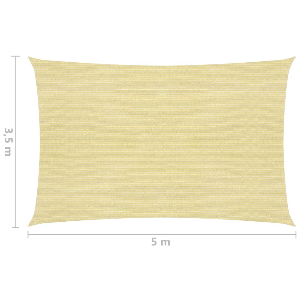 Sonnensegel 160 g/m² Beige 3,5x5 m HDPE