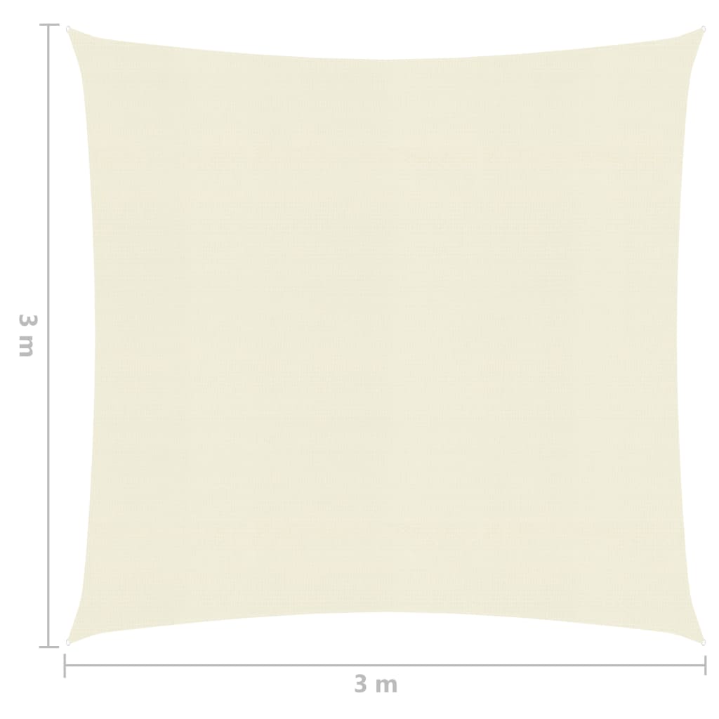 Sonnensegel 160 g/m² Creme 3x3 m HDPE