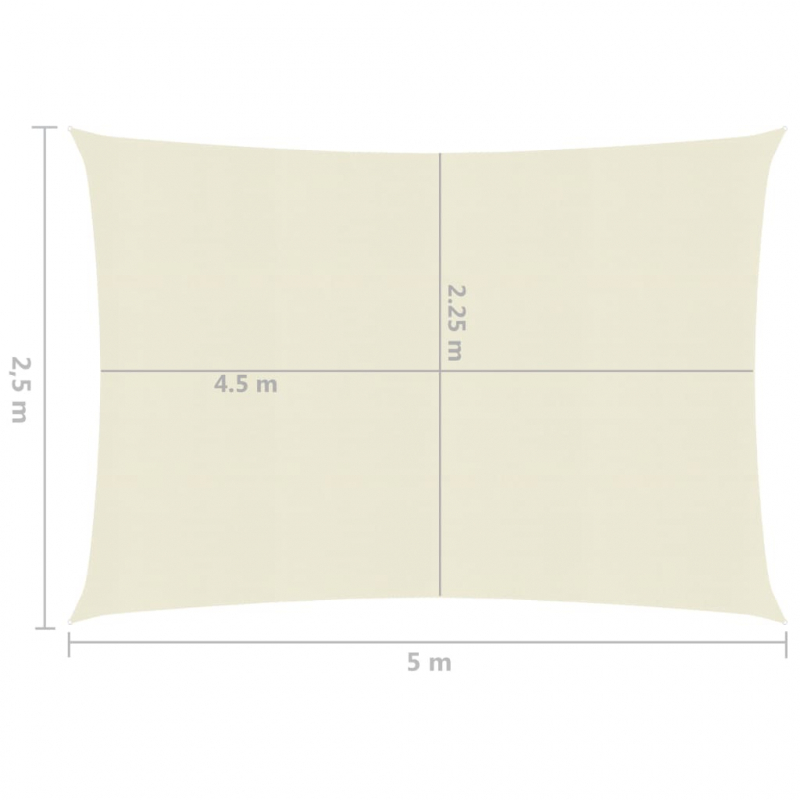 Sonnensegel 160 g/m² Creme 2,5x5 m HDPE