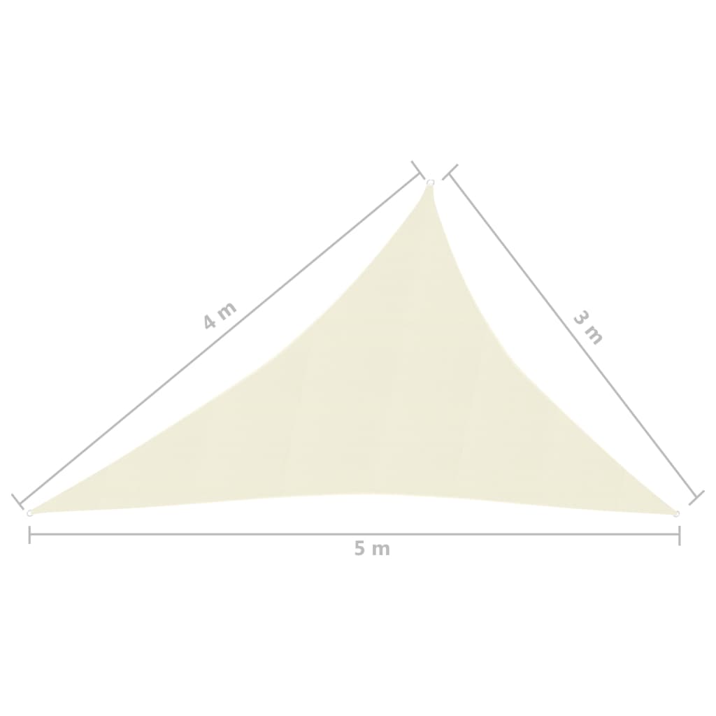 Sonnensegel 160 g/m² Creme 3x4x5 m HDPE