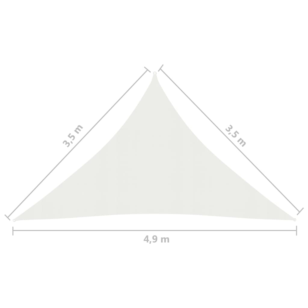 Sonnensegel 160 g/m² Weiß 3,5x3,5x4,9 m HDPE