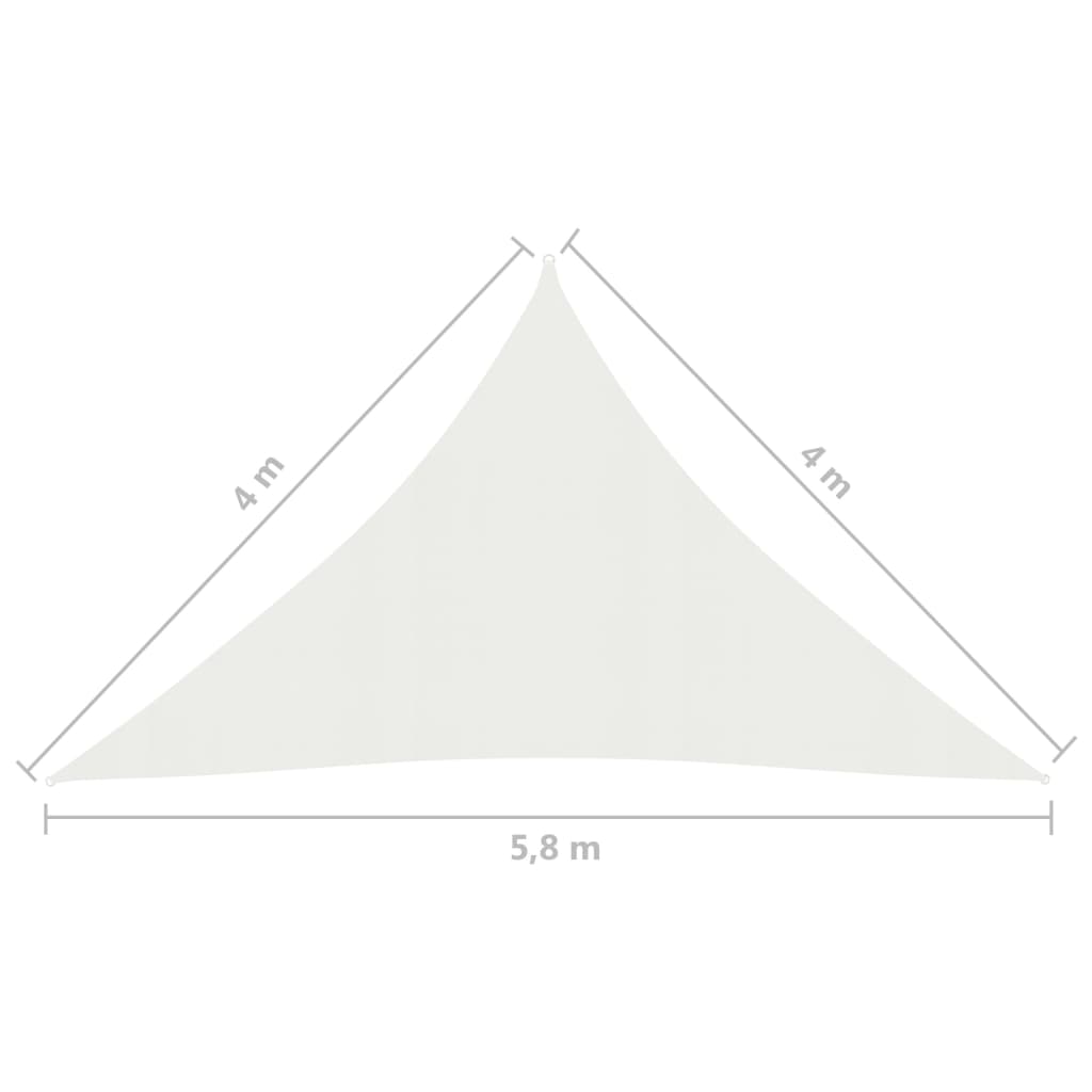 Sonnensegel 160 g/m² Weiß 4x4x5,8 m HDPE