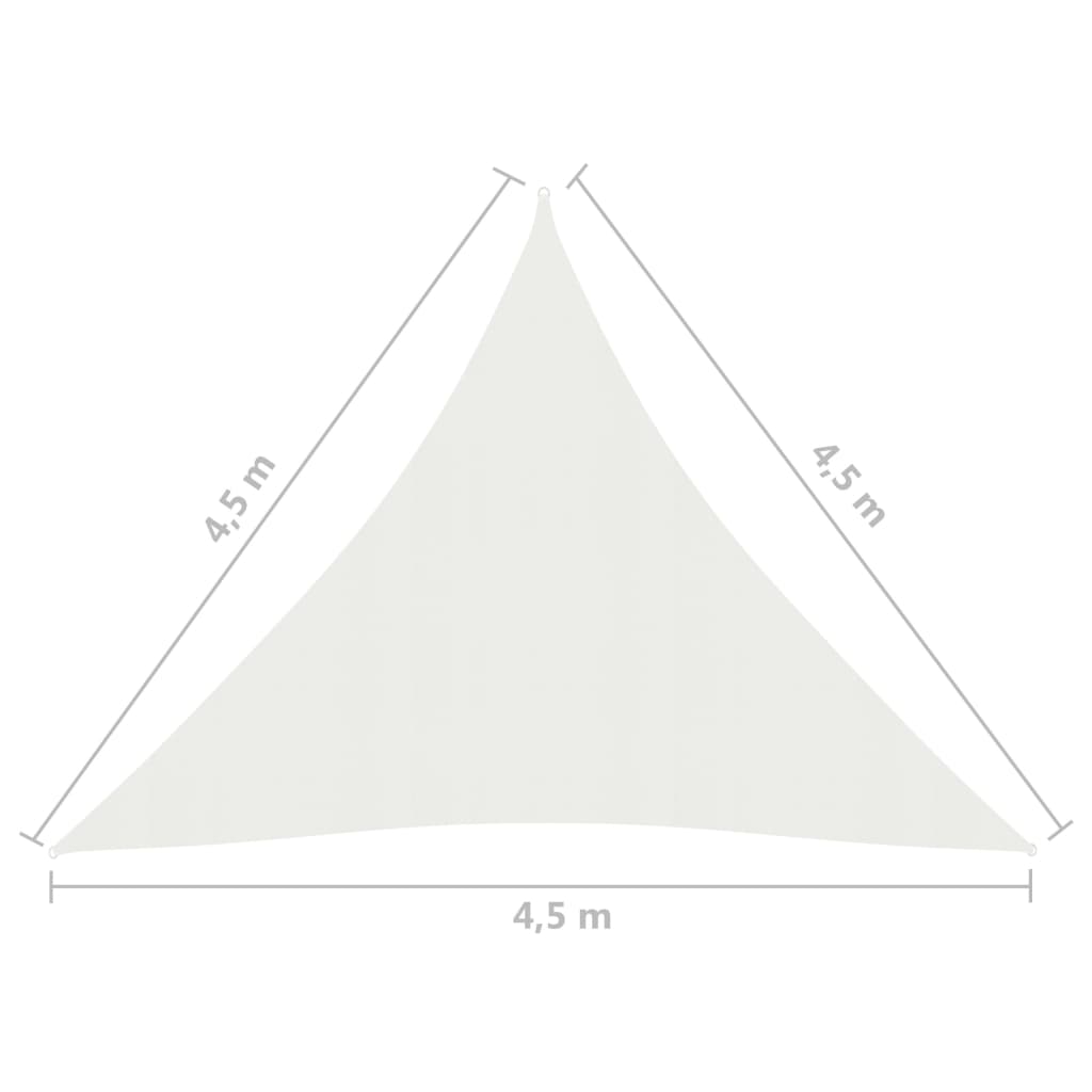 Sonnensegel 160 g/m² Weiß 4,5x4,5x4,5 m HDPE