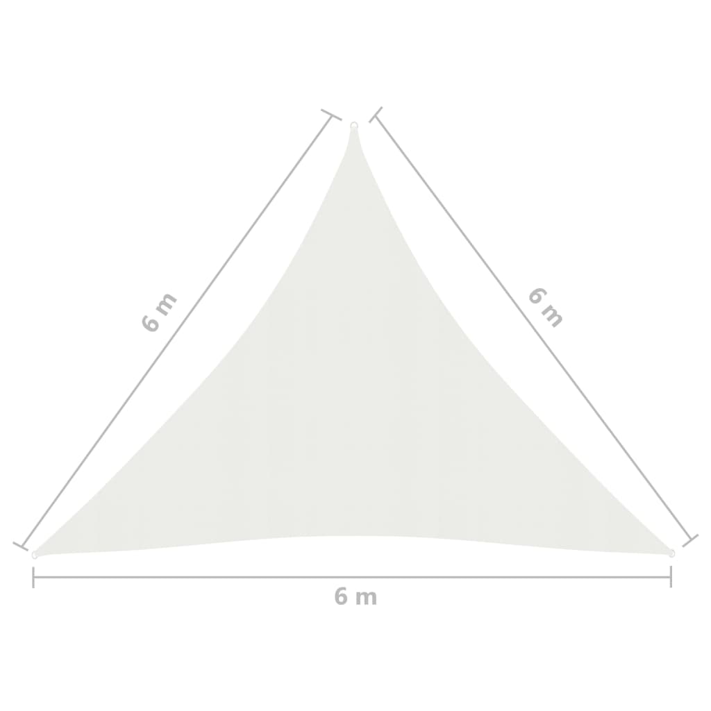 Sonnensegel 160 g/m² Weiß 6x6x6 m HDPE