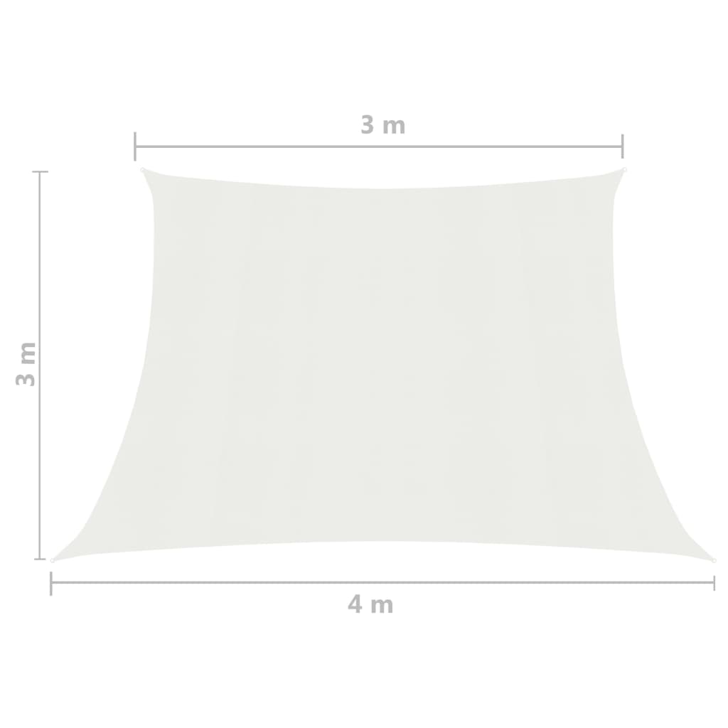 Sonnensegel 160 g/m² Weiß 3/4x3 m HDPE