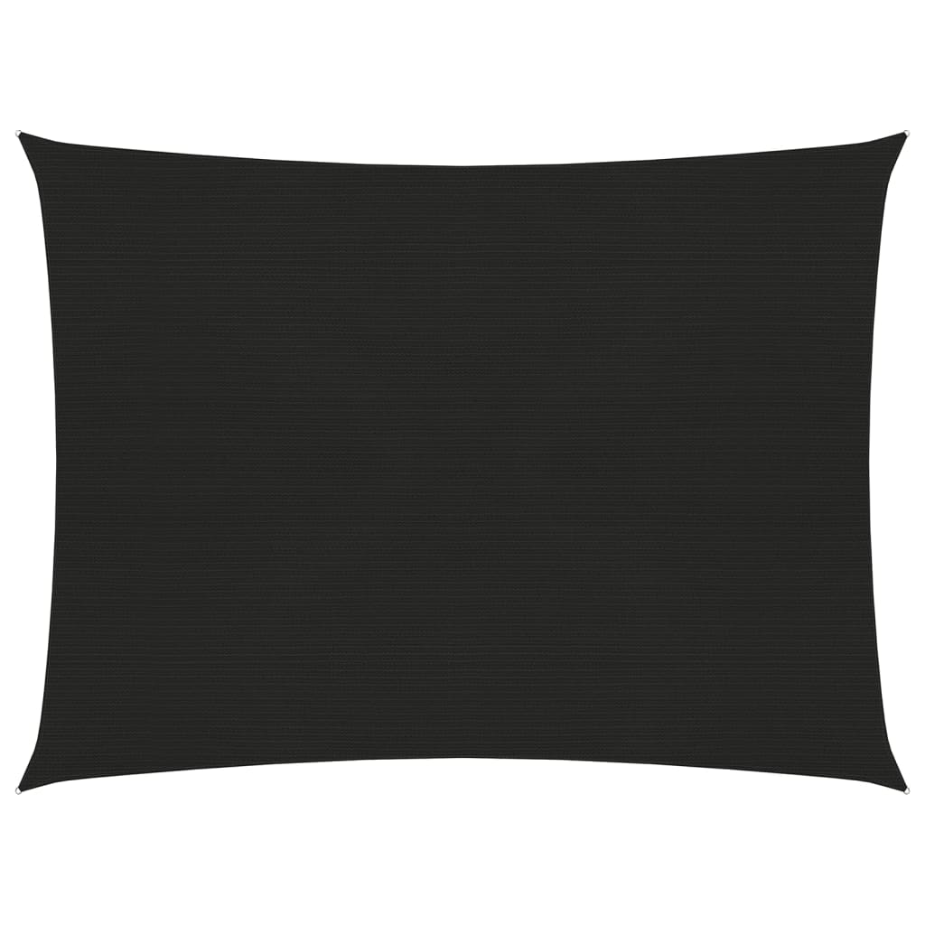 Sonnensegel 160 g/m² Schwarz 2x3,5 m HDPE
