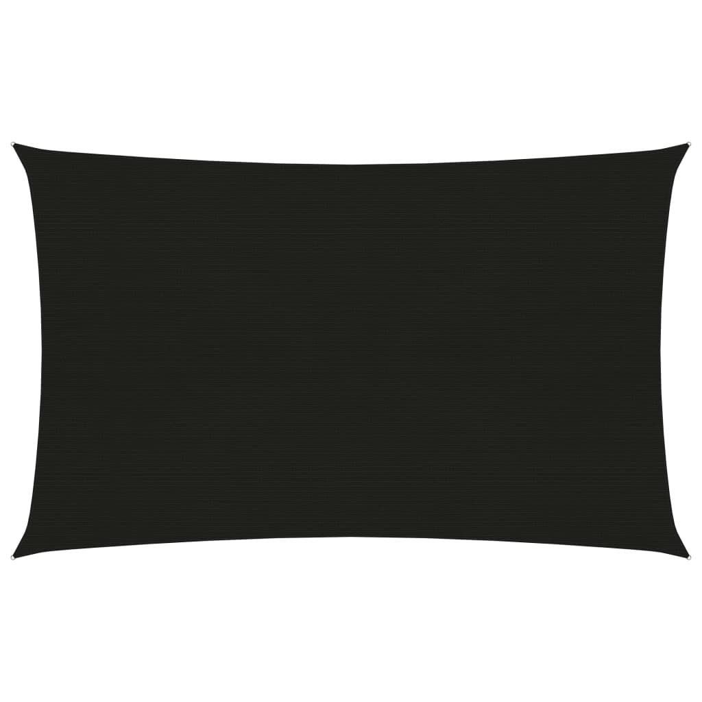 Sonnensegel 160 g/m² Schwarz 2x4,5 m HDPE