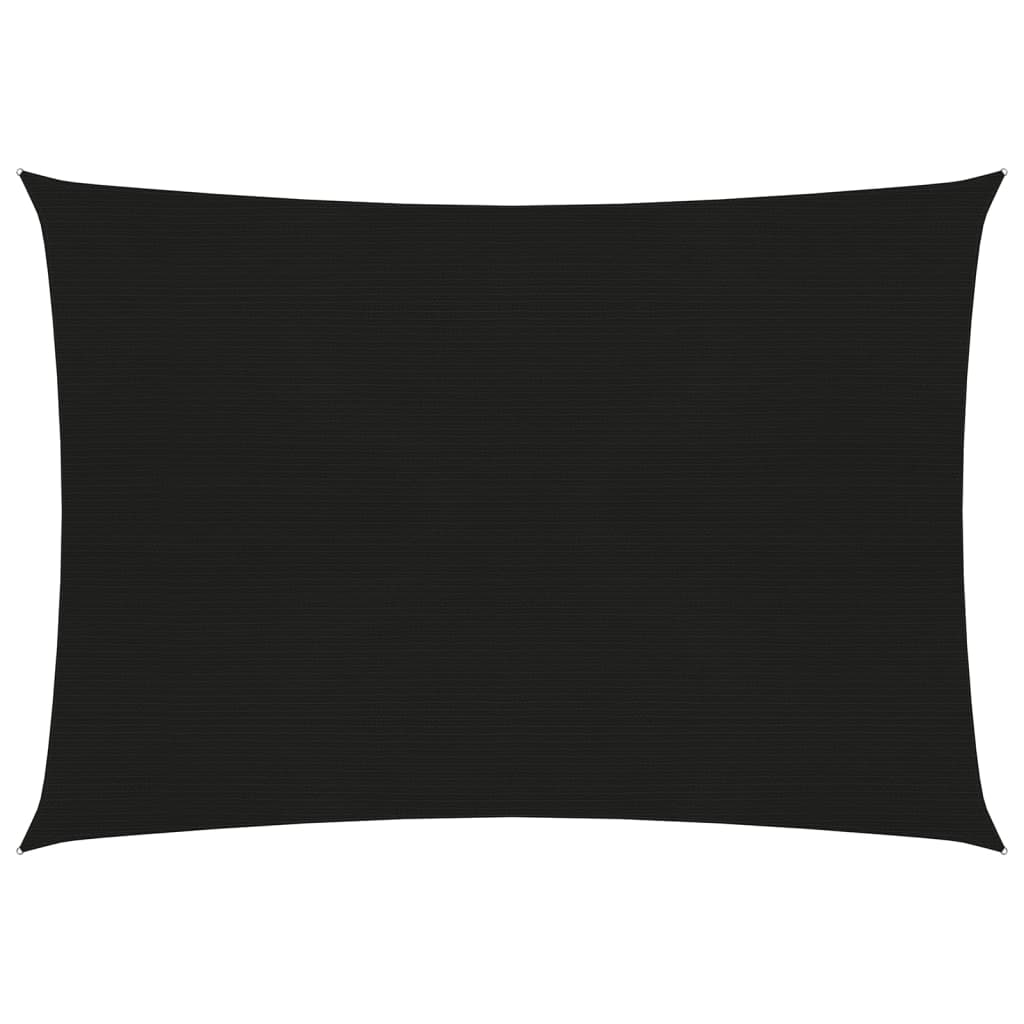 Sonnensegel 160 g/m² Schwarz 2,5x3,5 m HDPE