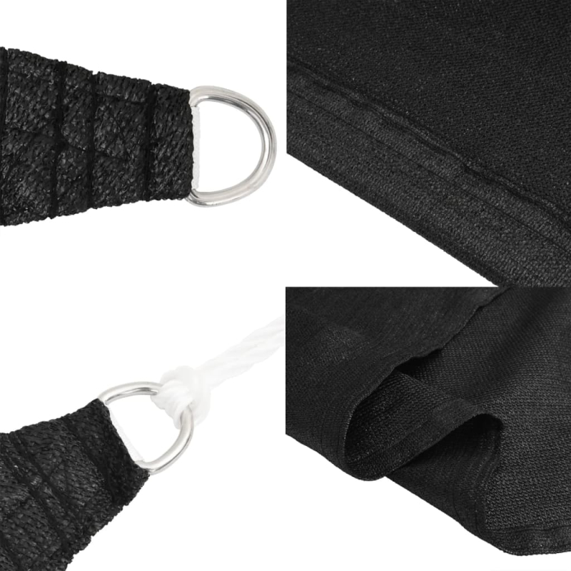 Sonnensegel 160 g/m² Schwarz 5x6 m HDPE