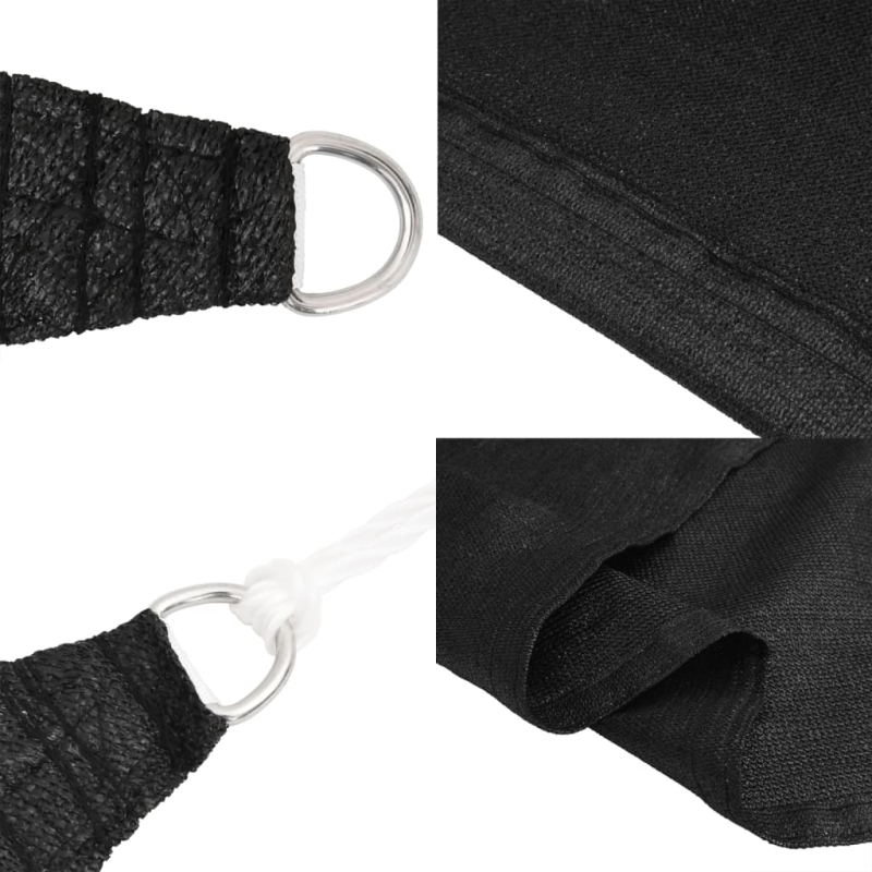 Sonnensegel 160 g/m² Schwarz 2,5x2,5x3,5 m HDPE