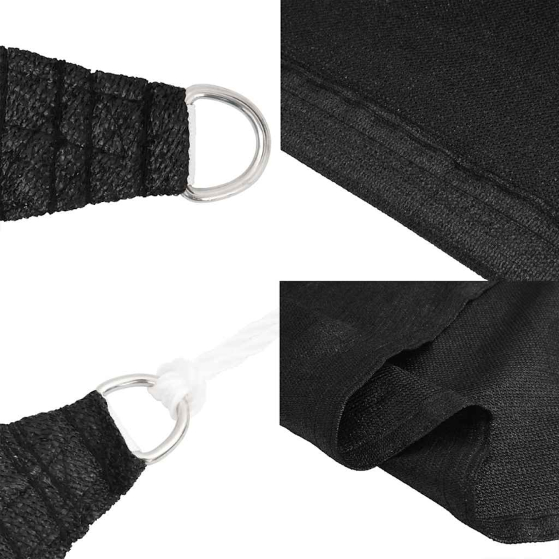 Sonnensegel 160 g/m² Dreieckig Schwarz 3x4x4 m HDPE