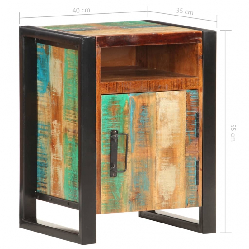 Nachttisch 40x35x55 cm Altholz Massiv