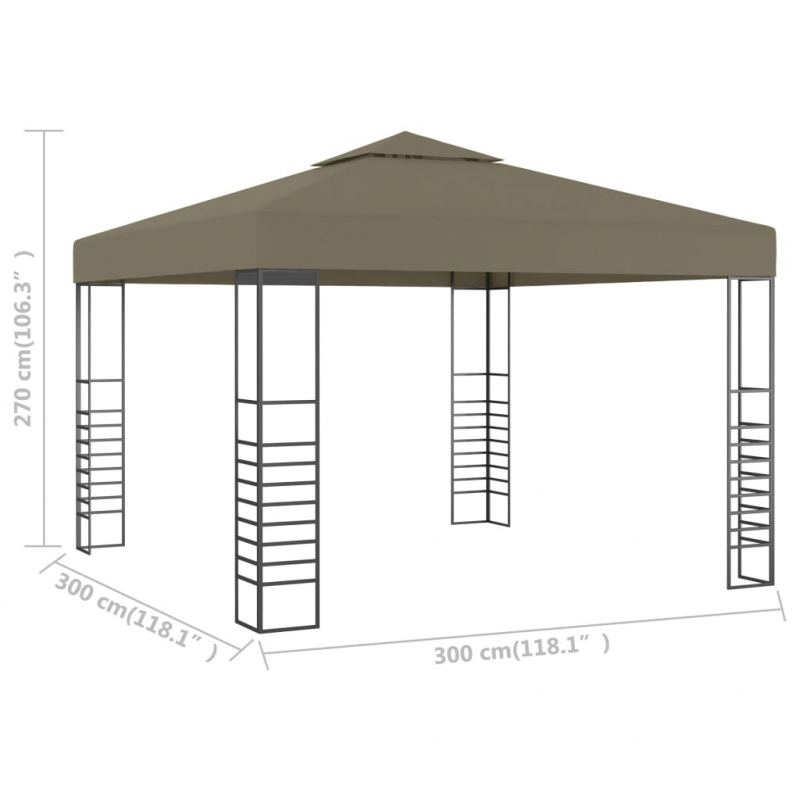 Gartenzelt 3x3 m Taupe 180 g/m²