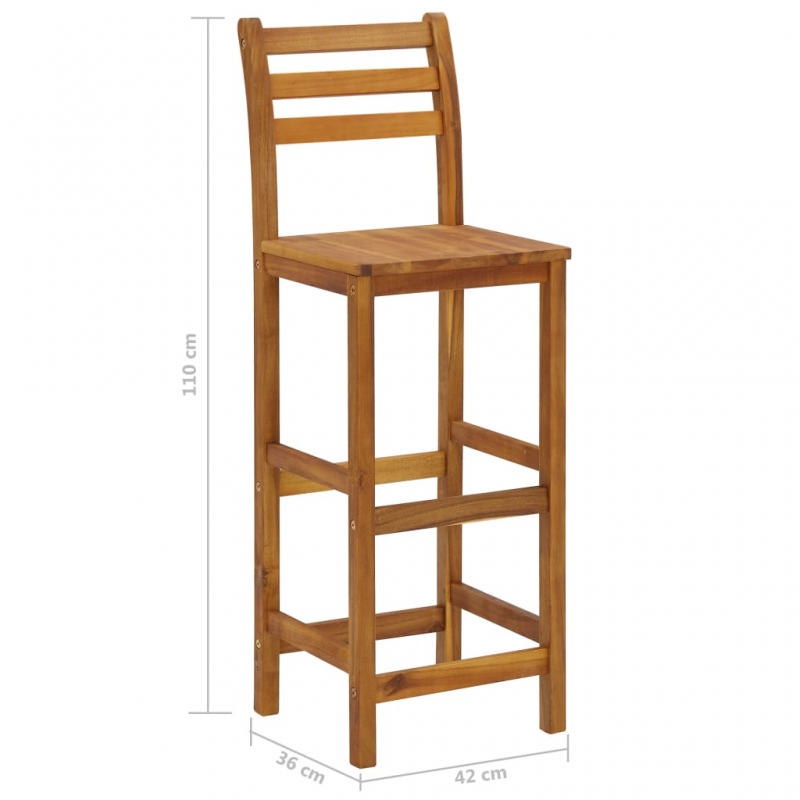 Barhocker 4 Stk. Massivholz Akazie