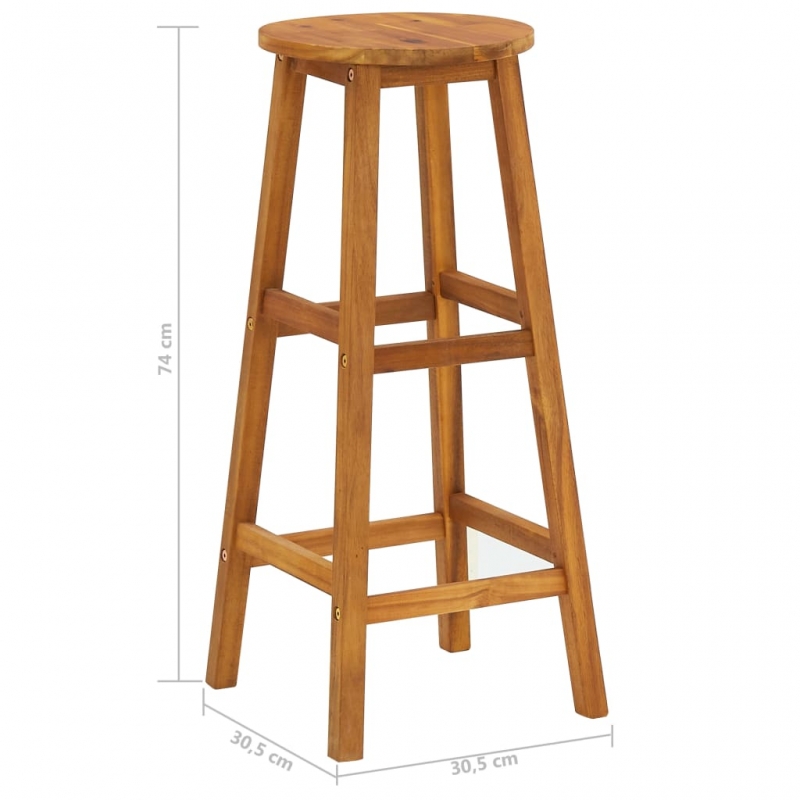 Barhocker 6 Stk. Massivholz Akazie