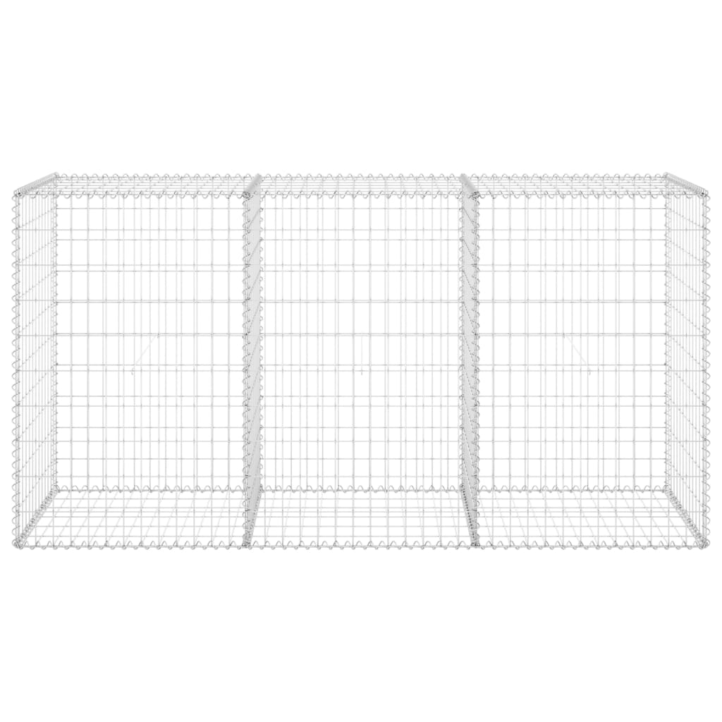 Gabionenwand mit Abdeckung Verzinkter Stahl 200x60x100 cm