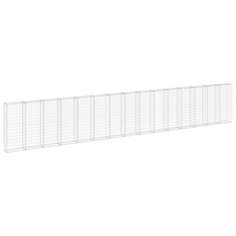Gabionenwand mit Abdeckung Verzinkter Stahl 900x30x150 cm