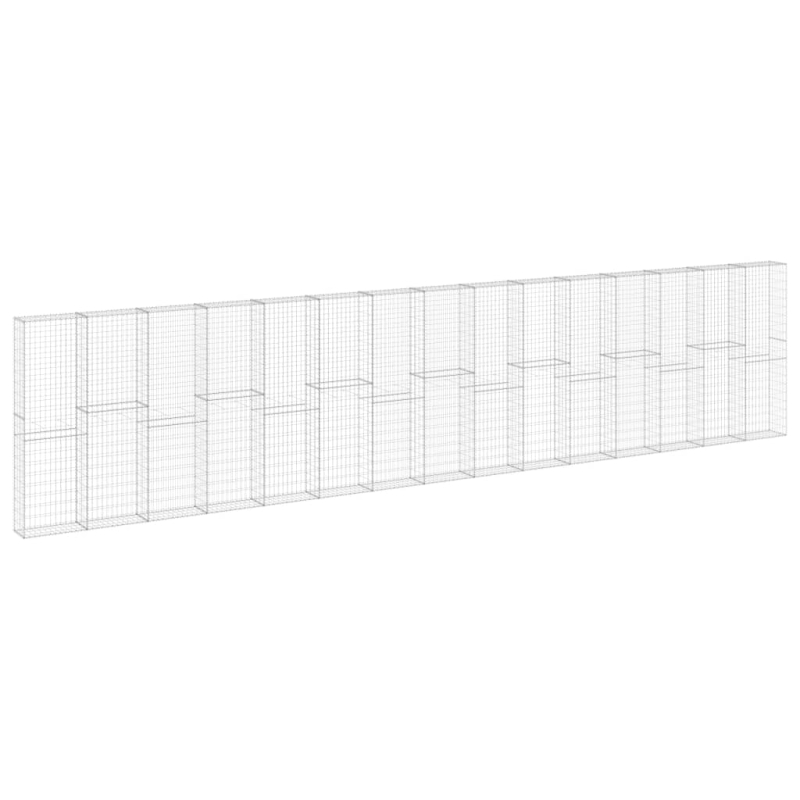 Gabionenwand mit Abdeckung Verzinkter Stahl 900x30x200 cm