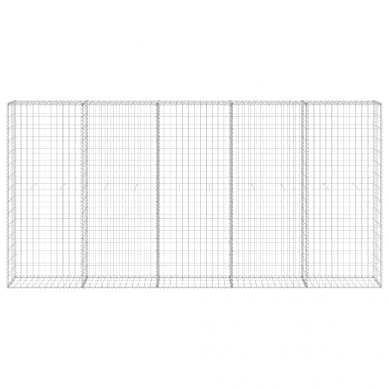 Gabionenwand mit Abdeckung Verzinkter Stahl 300x30x150 cm