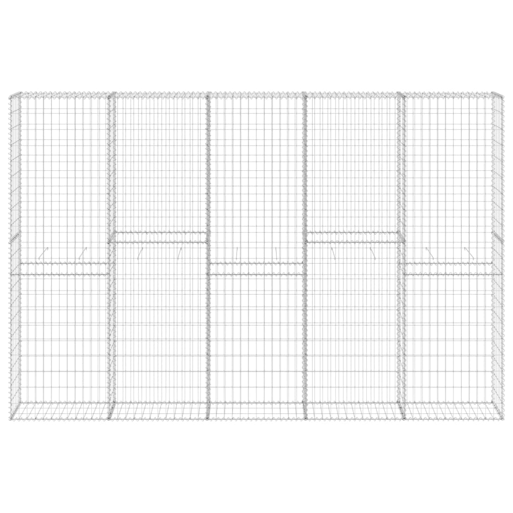 Gabionenwand mit Abdeckung Verzinkter Stahl 300x30x200 cm