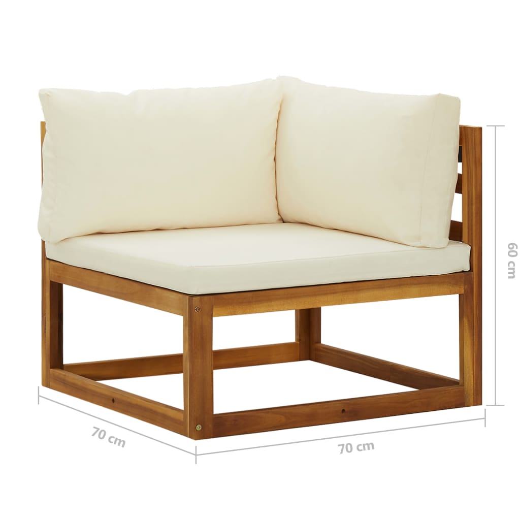 Modulare Ecksofas 2 Stk. mit Auflagen Cremeweiß