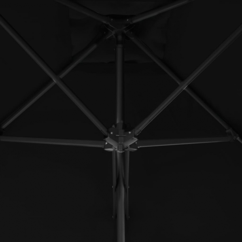 Sonnenschirm mit Stahl-Mast 250x250x230 cm Schwarz