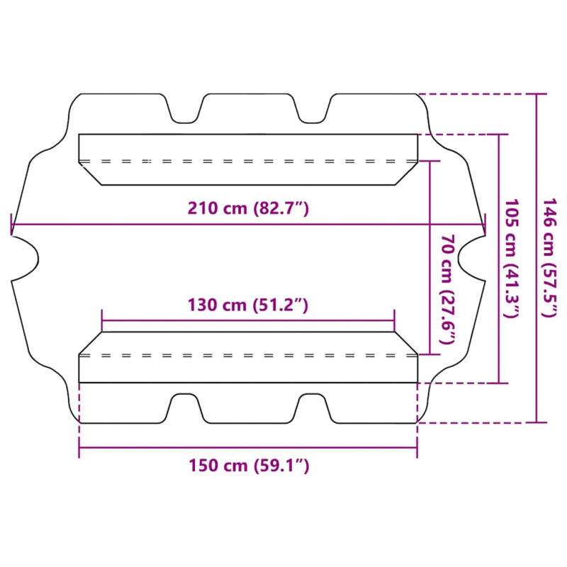Ersatzdach für Hollywoodschaukel Braun 150/130x105/70 cm