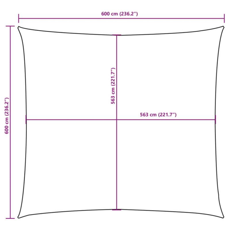 Sonnensegel Oxford-Gewebe Quadratisch 6x6 m Anthrazit