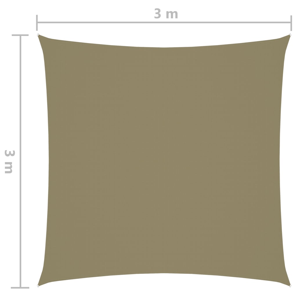 Sonnensegel Oxford-Gewebe Quadratisch 3x3 m Beige