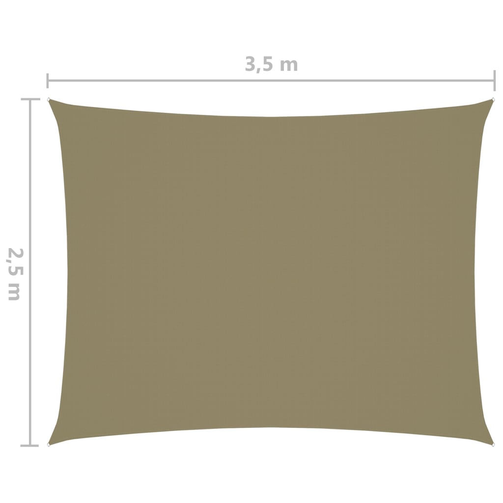 Sonnensegel Oxford-Gewebe Rechteckig 2,5x3,5 m Beige