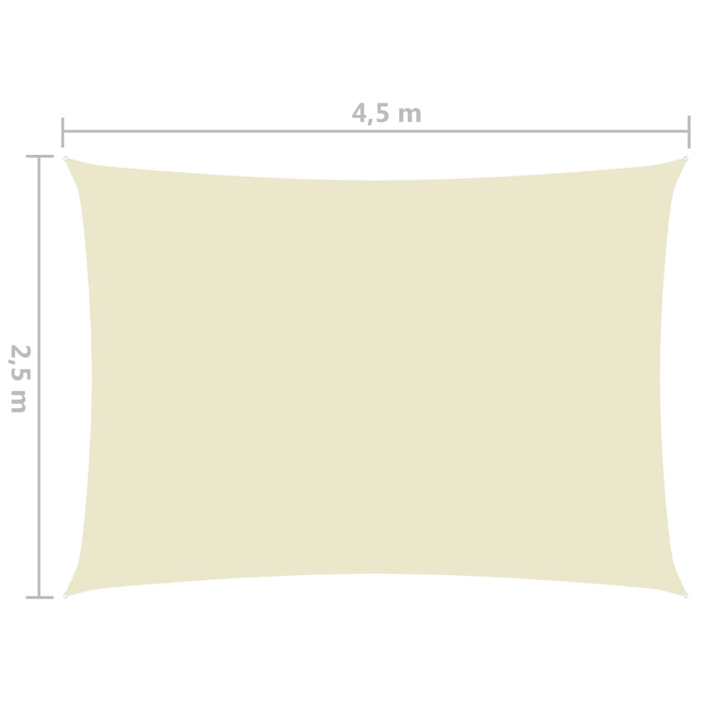 Sonnensegel Oxford-Gewebe Rechteckig 2,5x4,5 m Creme