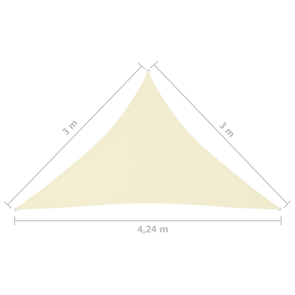 Sonnensegel Oxford-Gewebe Dreieckig 3x3x4,24 m Creme