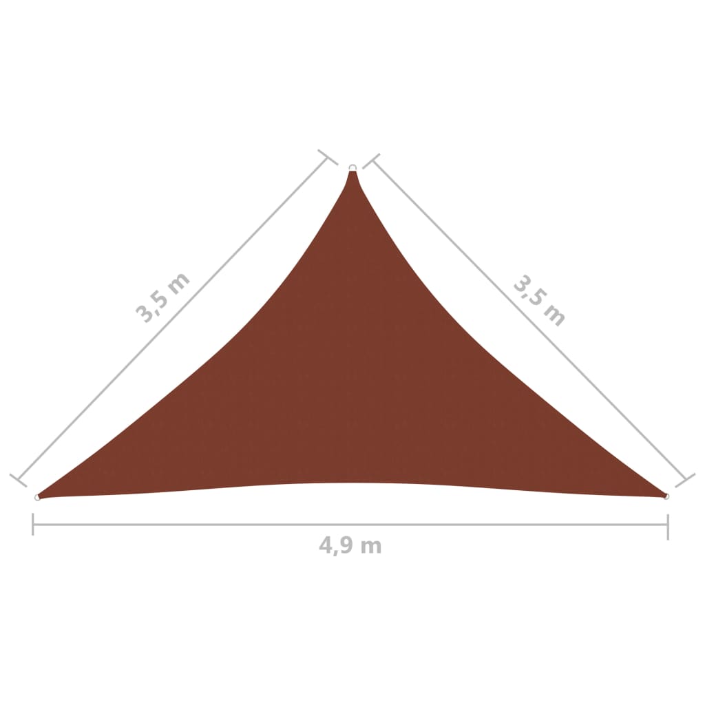 Sonnensegel Oxford-Gewebe Dreieckig 3,5x3,5x4,9m Terrakottarot