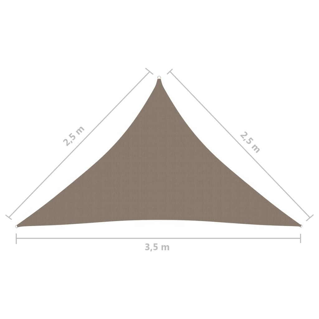 Sonnensegel Oxford-Gewebe Dreieckig 2,5x2,5x3,5 m Taupe