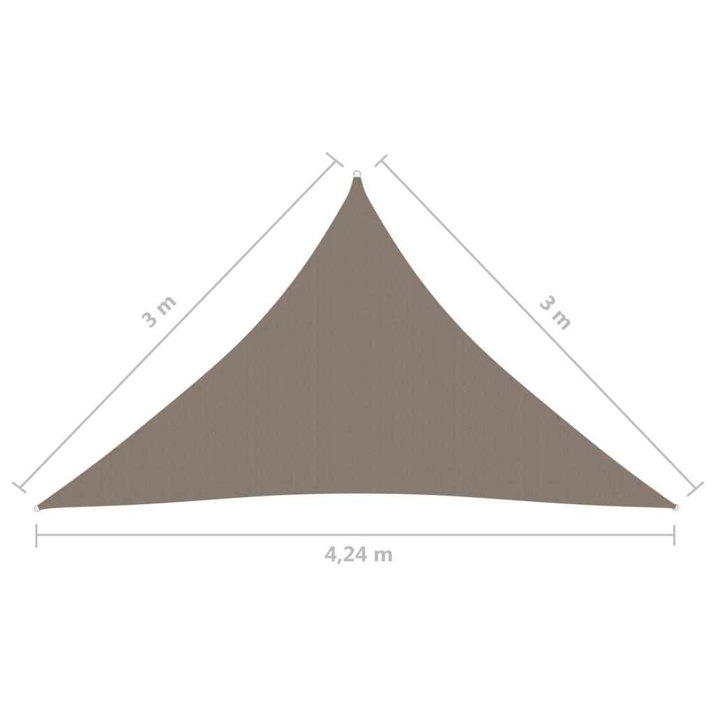 Sonnensegel Oxford-Gewebe Dreieckig 3x3x4,24 m Taupe